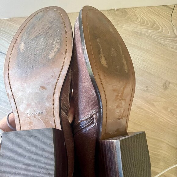 L. Paolo Velvet Lace Up Heel Boots Size 9 - Picture 6 of 7